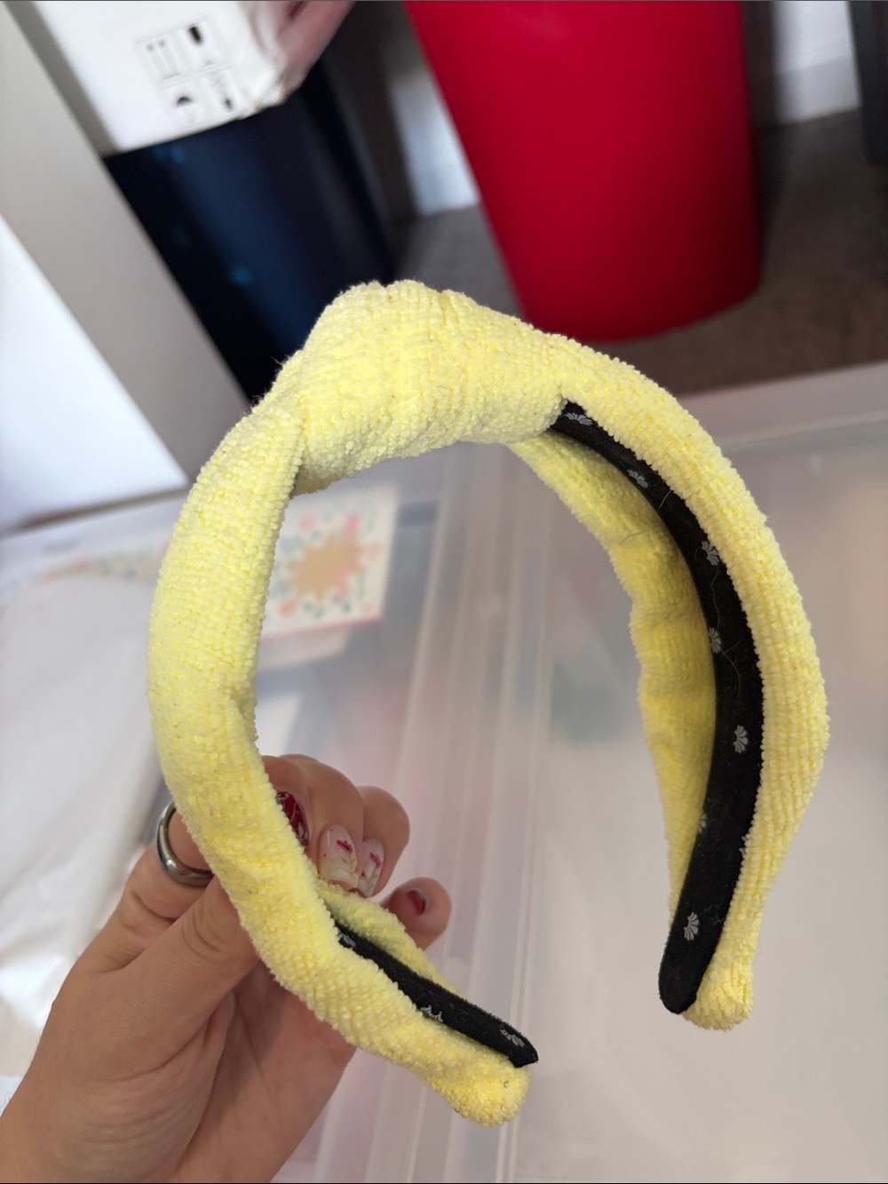 Lele Sadoughi Yellow Knotted Terry Headband